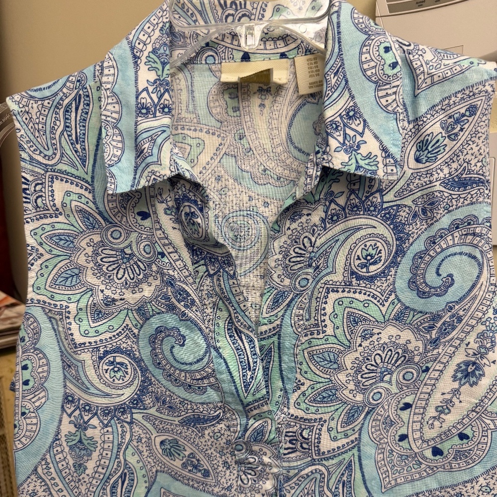 Blue linen collar Cynthia Rowely dress
